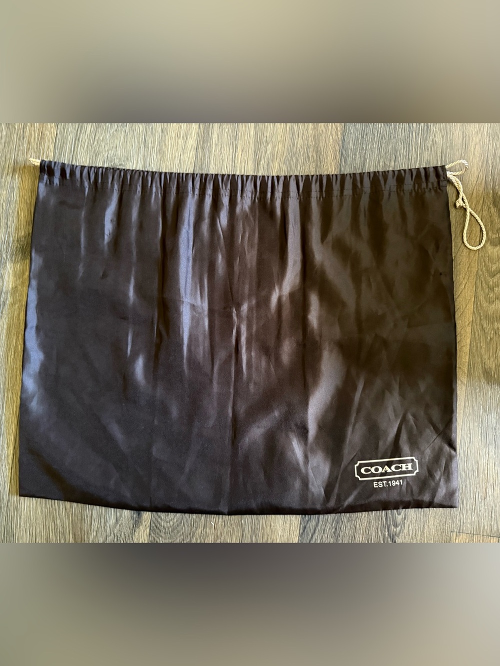 Authentic Coach Satin Large Brown Drawstring Dust Bag